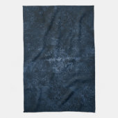 Linge De Cuisine Velvety Navy Damask | Bleu foncé Grunge Baroque (Vertical)
