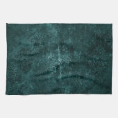 Linge De Cuisine Velvety Turquoise Damask | Grunge vert foncé Baroq (Horizontal)