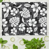 LINGE DE CUISINE VENDREDI ALOHA (NOIR & GRIS) (Plié)