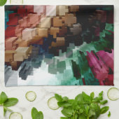 Linge De Cuisine Vent foncé centré sur le cube (Plié)