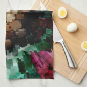 Linge De Cuisine Vent foncé centré sur le cube (Quart Plié)