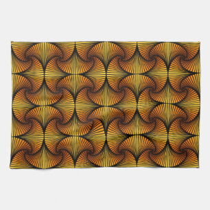 Linge De Cuisine Ventilateur de pétoncle 3D géométrique graphique o