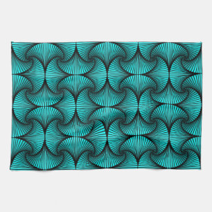 Linge De Cuisine Ventilateur de pétoncle 3D géométrique graphique T