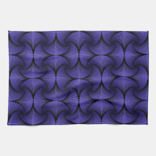 Linge De Cuisine Ventilateur de pétoncle 3D géométrique violet