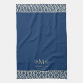 Linge De Cuisine Ventilateur japonais Navy Blue & Gold Art Déco Cus (Vertical)