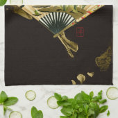 Linge De Cuisine Ventilateur oriental criblé au design floral (Plié)