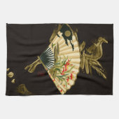 Linge De Cuisine Ventilateur oriental criblé au design floral (Horizontal)