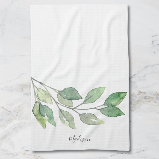 Linge De Cuisine Verdure aquarelle personnalisée