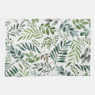 Linge De Cuisine Verdure botanique Feuille Aquarelle  