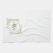 Linge De Cuisine Verdure Or Monogramme Chic Script (Horizontal)