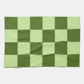 Linge De Cuisine Vérificateurs vert foncé et vert clair (Horizontal)