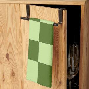 Linge De Cuisine Vérificateurs vert foncé et vert clair