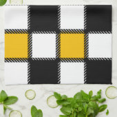 Linge De Cuisine Vérification de la couche noire et jaune (Plié)