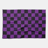 Linge De Cuisine Vérifications rustiques, violet et noir (Horizontal)
