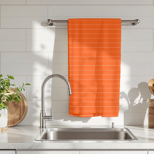 Linge De Cuisine Vermilion rouge et blanc mince Horizontal rayé