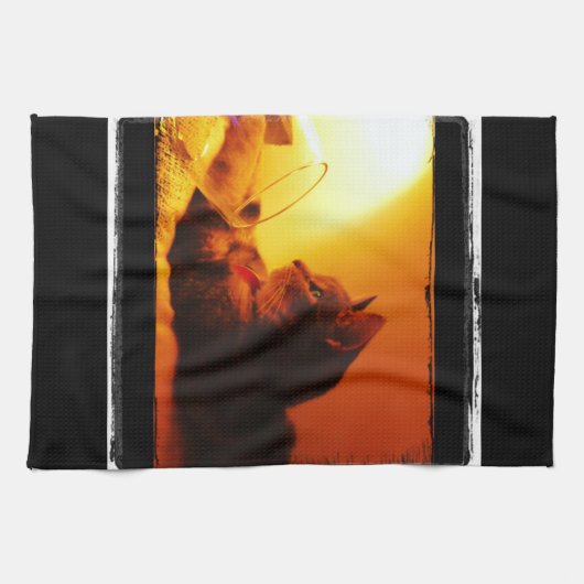 Linge De Cuisine Verre de vin de l'indigo (Horizontal)