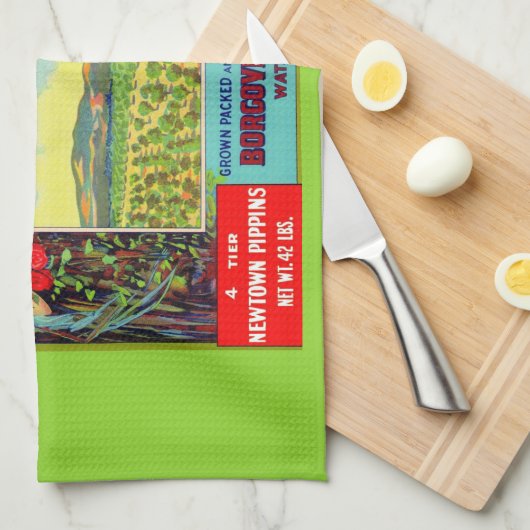 Linge De Cuisine vers 1900 Appleton Apples crate étiquette print (Quart Plié)