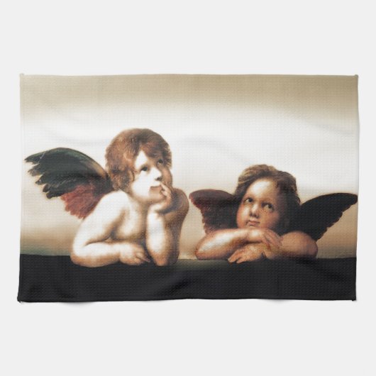 Linge De Cuisine Version 2 d'ange de Raphael Sistine Madonnas (Horizontal)
