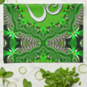 Linge De Cuisine Vert +Argent OM Tea Cloche de cuisine (Plié)