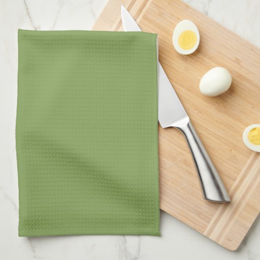 Linge De Cuisine Vert Asperge Uni (Quart Plié)
