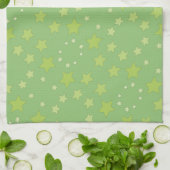Linge De Cuisine Vert Avec Étoiles (Plié)