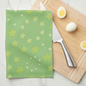 Linge De Cuisine Vert Avec Étoiles (Quart Plié)