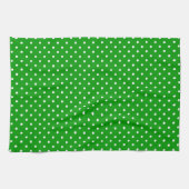 Linge De Cuisine Vert avec Pois blancs (Horizontal)