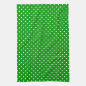 Linge De Cuisine Vert avec Pois blancs (Vertical)