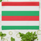 Linge De Cuisine Vert, blanc et rouge - Drapeau italien (Plié)