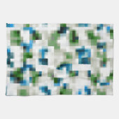 Linge De Cuisine Vert bleu gris blanc Motif Abstrait (Horizontal)
