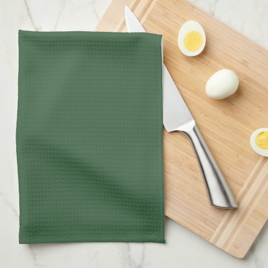 Linge De Cuisine Vert Chasseur Uni (Quart Plié)
