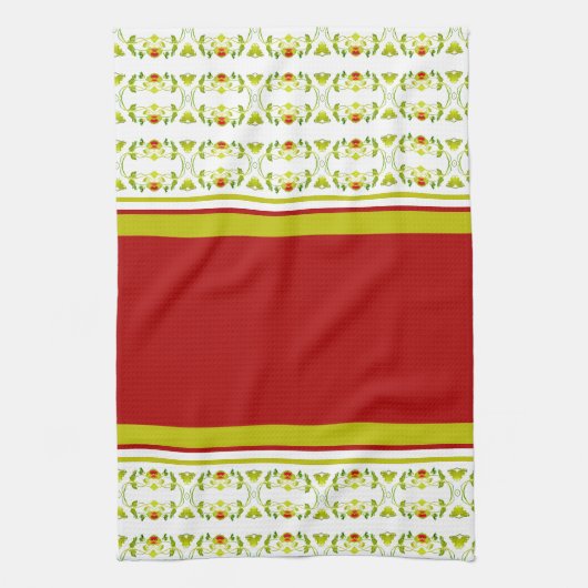 Linge De Cuisine Vert citron vert or à motif moderne (Vertical)