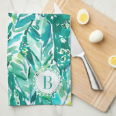 Linge De Cuisine Vert de JUNGLE de FEUILLE de BANANE tropical (Quart Plié)