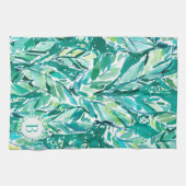 Linge De Cuisine Vert de JUNGLE de FEUILLE de BANANE tropical (Horizontal)