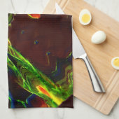 Linge De Cuisine Vert égoutté au feu (Quart Plié)