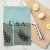 Linge De Cuisine Vert et fait aux Etats-Unis (Quart Plié)