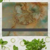 Linge De Cuisine Vert et marbre d'or (Plié)
