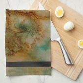Linge De Cuisine Vert et marbre d'or (Quart Plié)