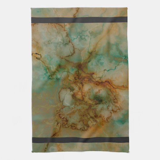 Linge De Cuisine Vert et marbre d'or (Vertical)