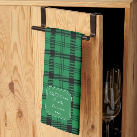 Linge De Cuisine Vert et noir - Plaids confortables (Pliage en tiers)