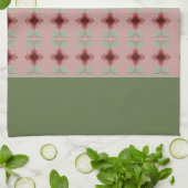 Linge De Cuisine Vert et rose (Plié)