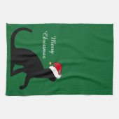 Linge De Cuisine Vert fait sur commande de Père Noël de chat de (Horizontal)