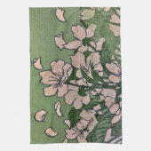Linge De Cuisine Vert Fleur Rose (Vertical)