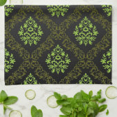 Linge De Cuisine Vert floral de papier peint (Plié)