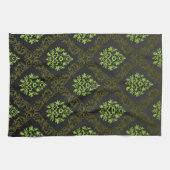 Linge De Cuisine Vert floral de papier peint (Horizontal)