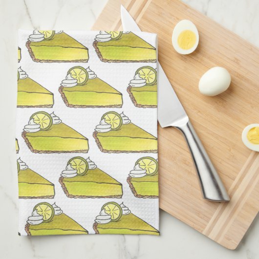 Linge De Cuisine Vert Floride clé Lime Pie Slice Foin (Quart Plié)