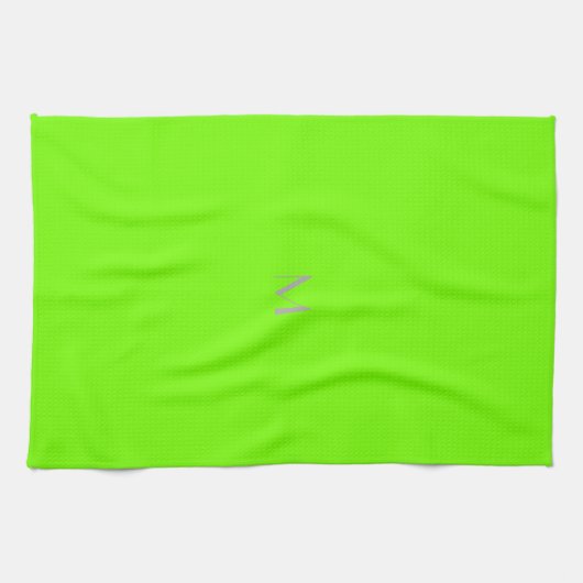 Linge De Cuisine vert fluorescent - ajouter du monogramme (Horizontal)