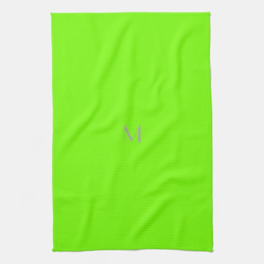 Linge De Cuisine vert fluorescent - ajouter du monogramme (Vertical)