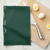 Linge De Cuisine Vert foncé uni élégant décontracté propre nom (Quart Plié)