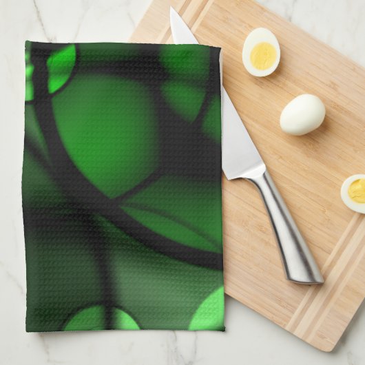 Linge De Cuisine Vert forestier (Quart Plié)